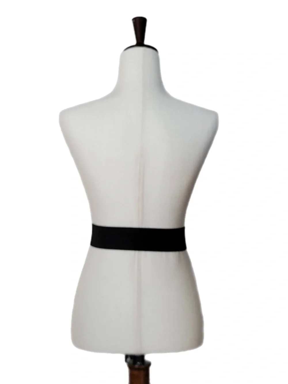 Black Stretch Belt with Brass Tone Arrow Head Buckle Vintage Waist-Cincher